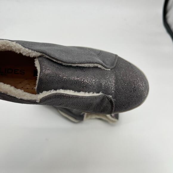 J/Slides Women's Nada Lifestyle Faux Fur Gray Slip On comfort Shoes size 8.5 - Picture 5 of 10
